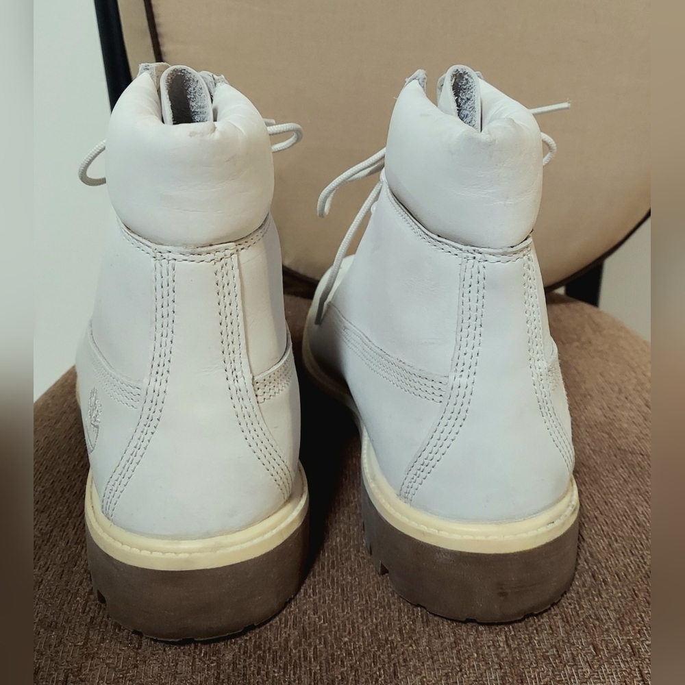 Timberland Boots, Size 10.5, Nubuck Leather, Cloudโ Gray, Lace-Up - Picture 7 of 10